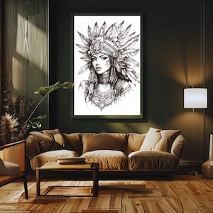 Azteekse vrouwenprint
