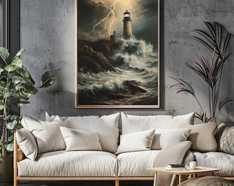 Stormy Lighthouse Print