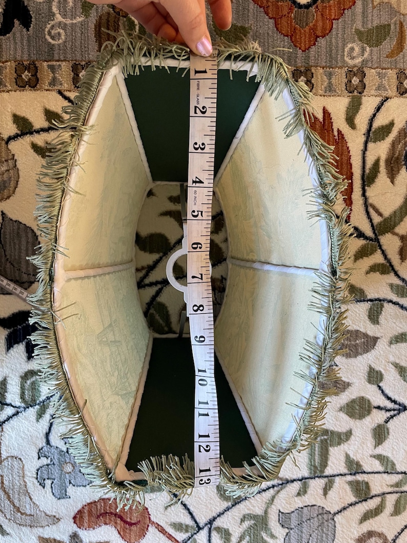 Cottagecore Table Lampshade, Romantic Green and White Cottage Print ...