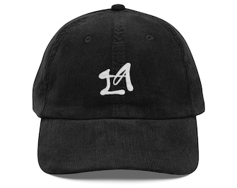 Cappellino in velluto a coste con monogramma LA / Logo Los Angeles ricamato