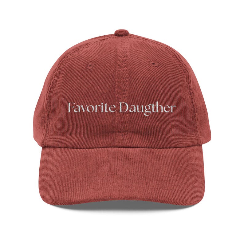 Cappello in velluto a coste "Favorite Daughter" / Tipografia minimalista ricamata immagine 2