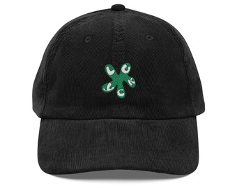 Berretto in velluto a coste con ricamo floreale Lucky Blob / Stile vintage