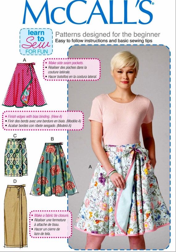 Items similar to Sewing Pattern Wrap Skirt Pattern, Learn to Sew a