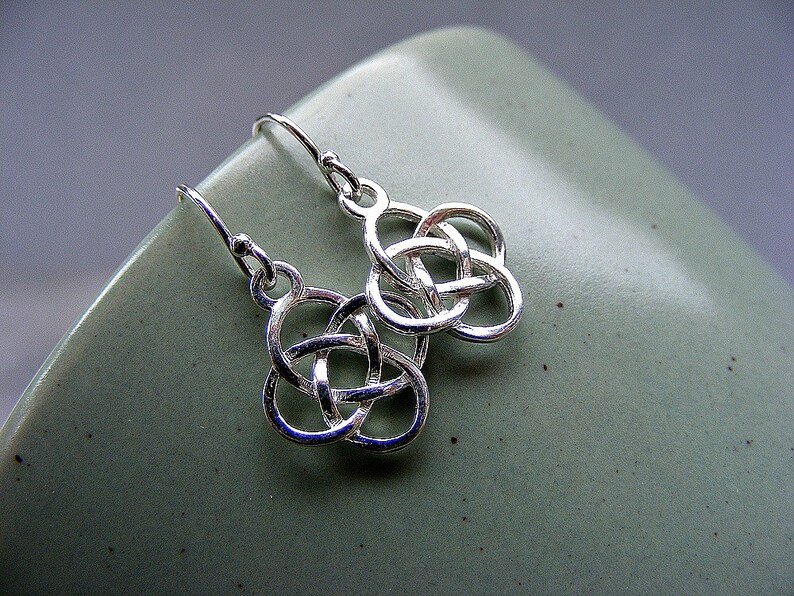 Celtic knot earrings sterling silver earrings love knot earrings Celtic earrings in silver dangle earrings petite silver earrings