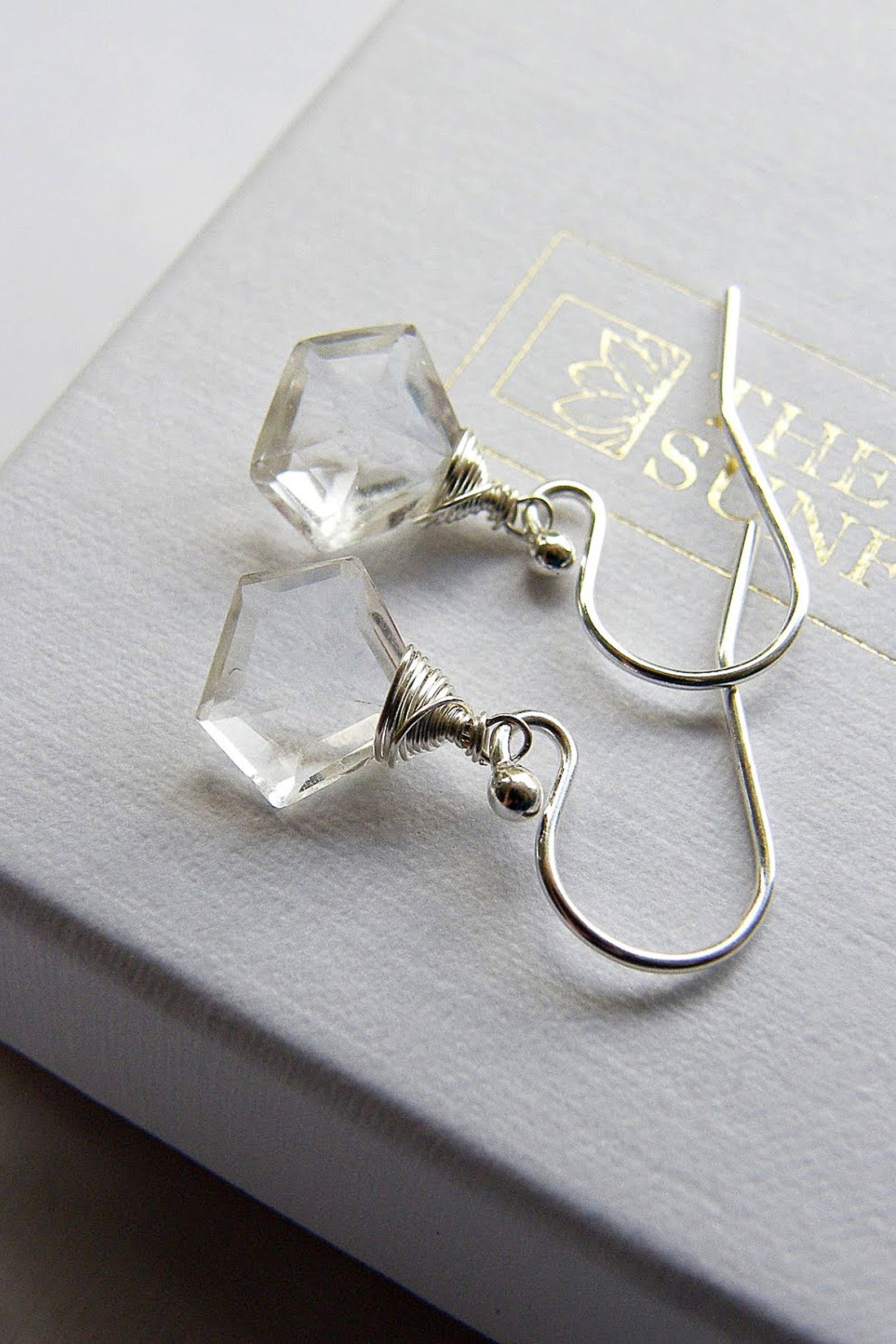 Clear Quartz Earrings Rock Crystal Earrings Unusual Earrings Etsy UK