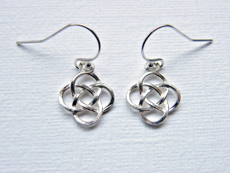 Celtic knot earrings sterling silver earrings love knot earrings Celtic earrings in silver dangle earrings petite silver earrings