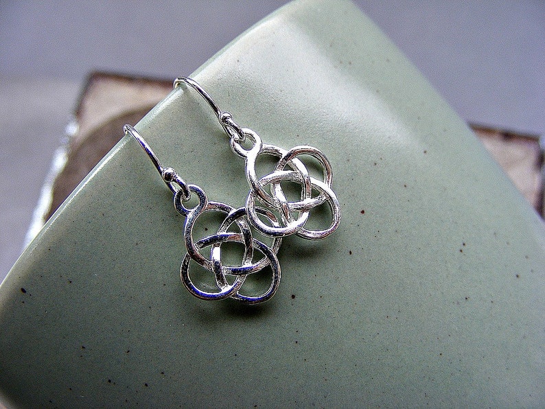 Celtic knot earrings sterling silver earrings love knot earrings Celtic earrings in silver dangle earrings petite silver earrings