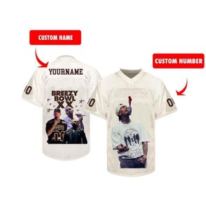 Camiseta de fútbol Breezy Bowl XX 2025: Chris Brown Tour, estampado integral
