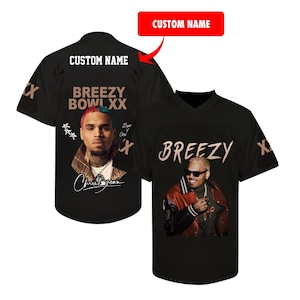 Camiseta de fútbol Breezy Bowl XX 2025: Chris Brown Tour, estampado integral