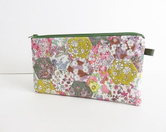 Pencil Organic Libert Lawn Epp Hexie Patchwork Fabric Zippered Case