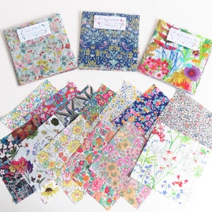 Slumpmässigt paket med 30 stycken Liberty Lawn-motiv, 12,5 x 12,5 cm, charm-rutor.