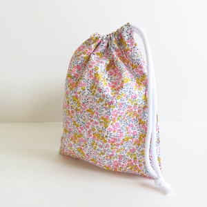 Sacs à cordon en tissu Liberty Lawn Wiltshire Bud A . Small