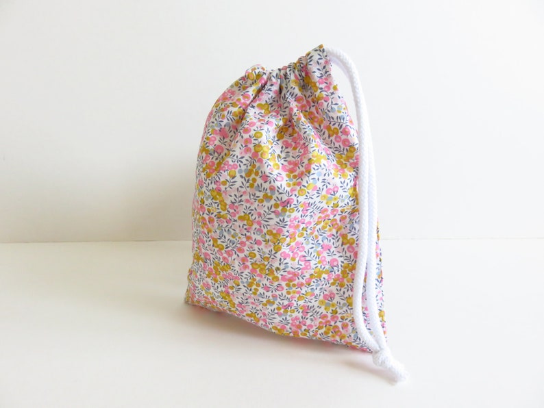 Sacs à cordon en tissu Liberty Lawn Wiltshire Bud A . Small