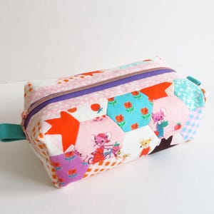 Borsa a tracolla con cerniera Heather Ross Country Mouse Hexie Patchwork.