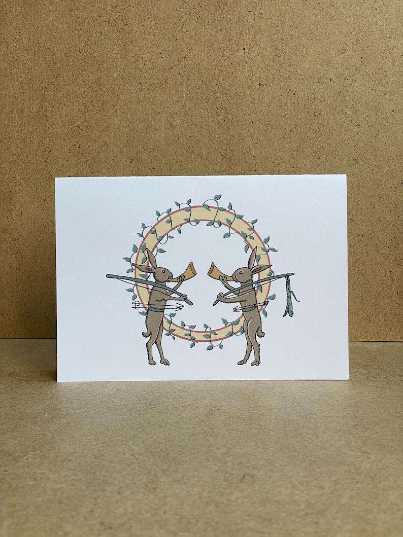 Kcdii Rabbit Medieval Rabbits Card | Kcdii History Illuminated Manuscript Print ...