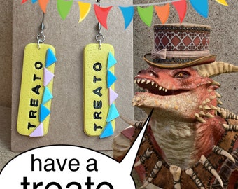 behandelte Ohrringe | Popper the Kobold BG3 Baldur's Gate III inspiriertes Zirkus-Spaß-Gamer-Gaming-Geschenk