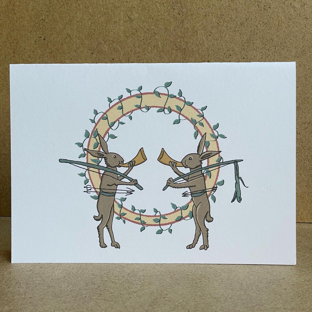 Kcdii Rabbit Medieval Rabbits Card | Kcdii History Illuminated Manuscript Print ...