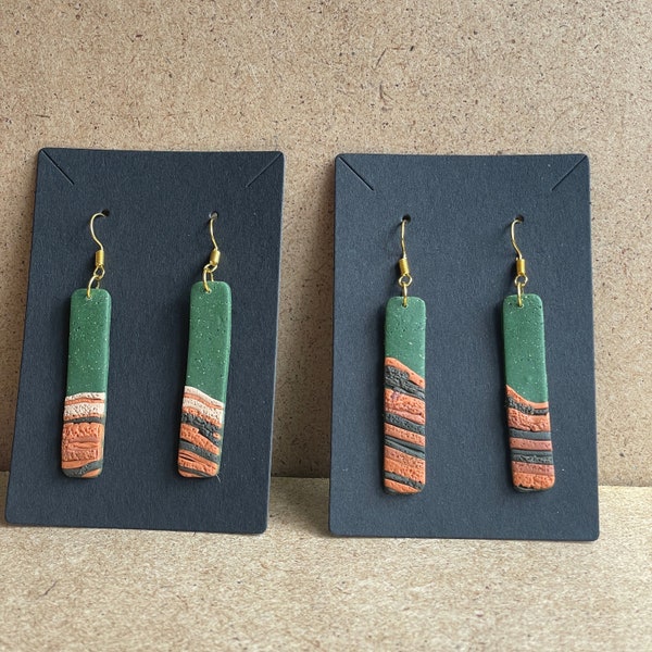 Stratigraphy Archaeology Geologist earrings | polymer clay textured archaeologist digging excavation geology earth fossils student gift