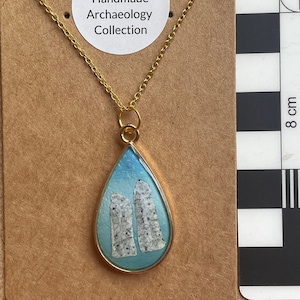 Standing Stones necklace Menhir orthostat lith handpainted archaeology anthropology  history prehistory neolithic stonehenge bronze age