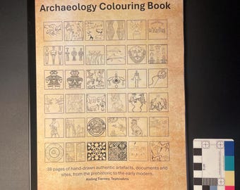 Livro de colorir de arqueologia | artefato grande, artefato arqueológico para colorir, artesanato infantil, arte natalina, aprendizado