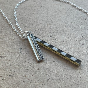 Archaeology photo scales & ruler necklace | silver charms acetate black white photographic reference geology anthropology recording postex