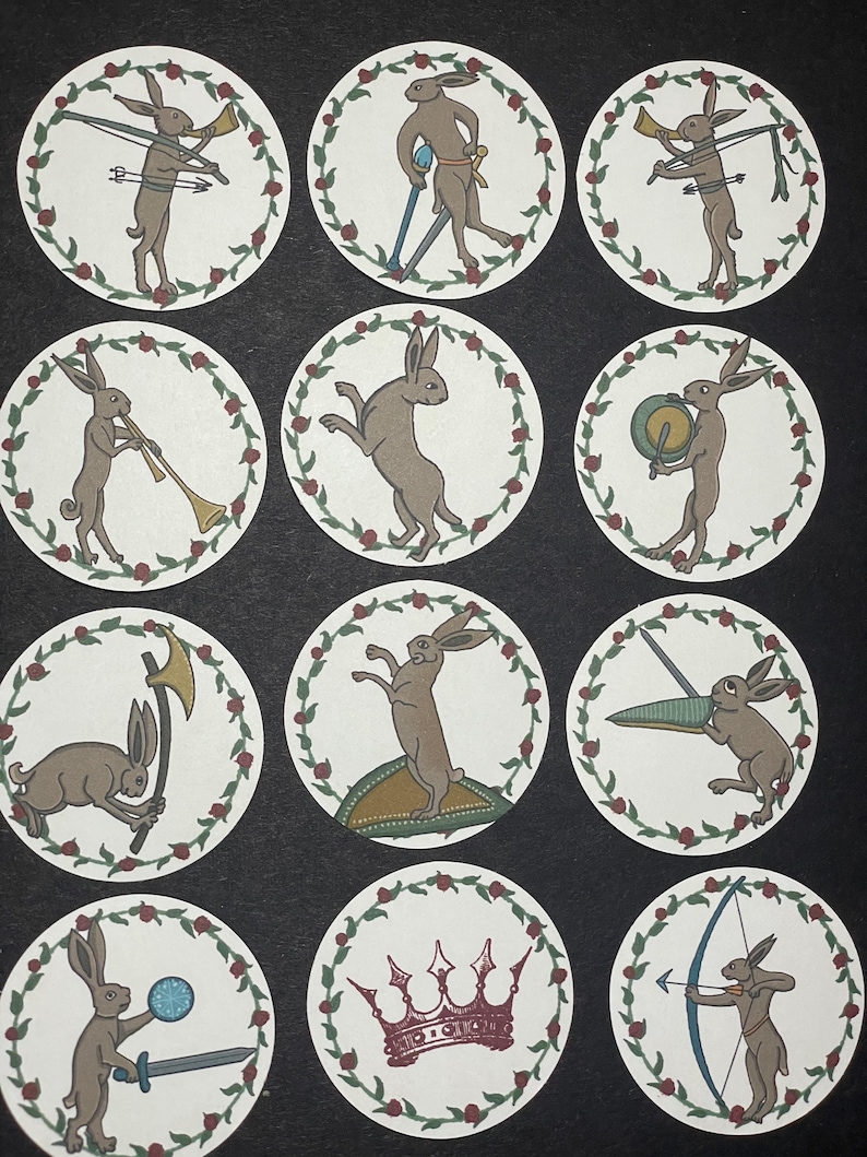 Kcdii Rabbit 12 Medieval Rabbit Stickers | Kcdii Midde Ages History Bunny Animals ...