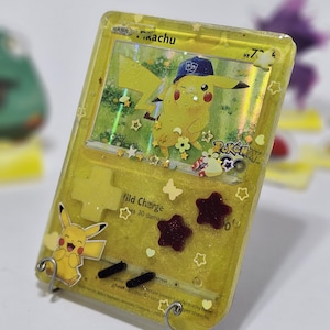 Ich muss sie alle fangen Pikachu mit Hut Pokemon Go Sammelkarte in Harz Glitter Shaker süßes Geschenk Nintendo Gameboy inspiriert