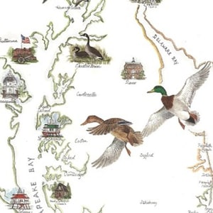 Carte de la baie de Chesapeake. Aussi appelé « Autour de la baie »