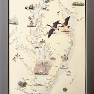 Grande carte de la baie de Chesapeake