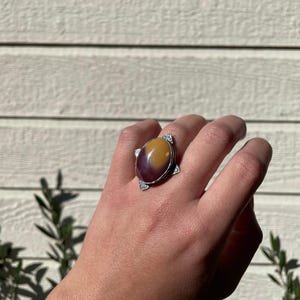 Mookaite sterling silver ring