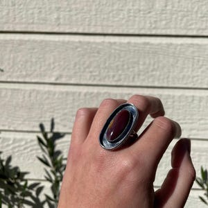 Mookaite sterling silver ring