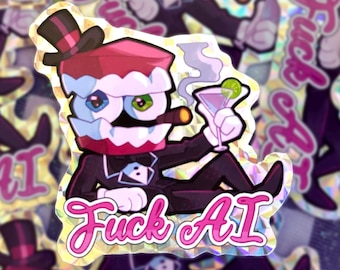 TADC Caine F*CK AI Prismatic Sticker 2.5 inches