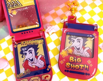 Llavero acrílico con bisagra para teléfono plegable Spamton de 4,5 pulgadas