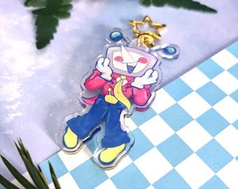 Deltarune Tenna Antenna Flicking Keychain 3.5"