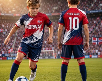 Custom Norway Football Jersey | Personalized Soccer Shirt with Name and Number | Norwegian Supporter Tee