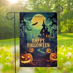 Halloween Garden Flag Decor, Halloween Party House Decoration, Trick Or Treat Decor, Fall Yard Decor, Halloween Porch Flag
