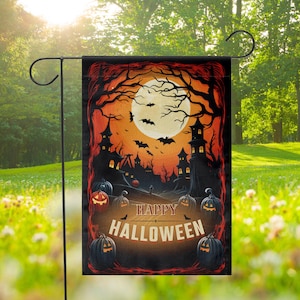 Happy Halloween Garden Flag, Halloween Porch Flag, Halloween Party House Decoration, Trick Or Treat Decor