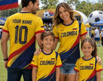 Colombia Soccer Jersey 2026, Personalized Football Shirt for Men Women Youth Kids, Colombia Fan Jersey with Name & Number