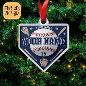 Personalized Baseball Christmas Ornament: Acrylic Sports Keepsake