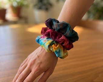 Tie Dye Boho Scrunchie - Bohemian Ponytail Holder