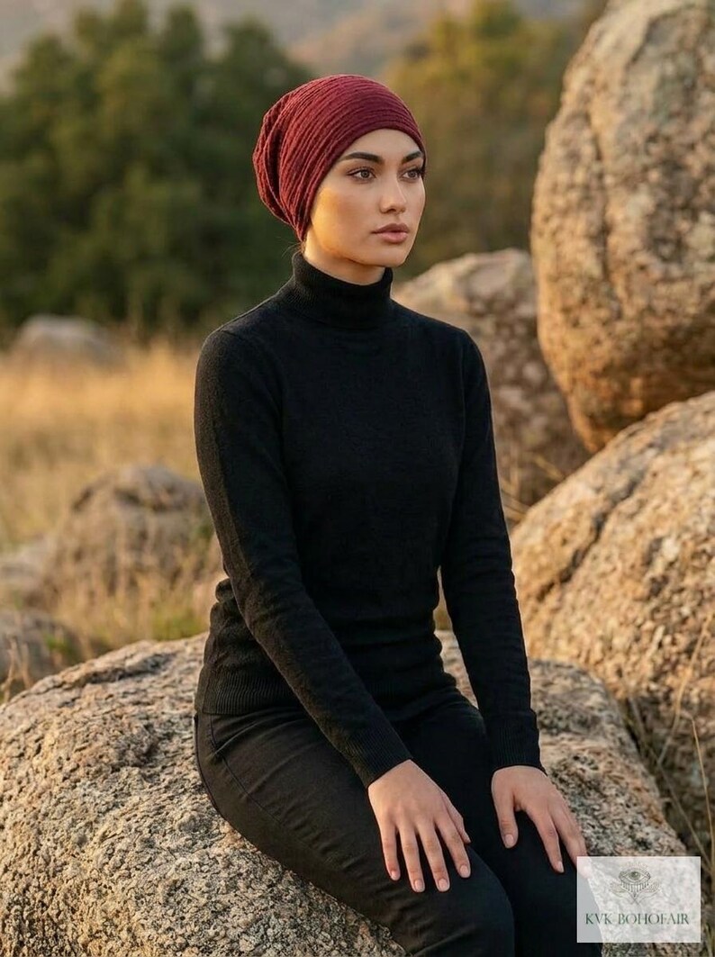Sombrero bohemio de gasa de algodón - Gorro ligero de verano imagen 3