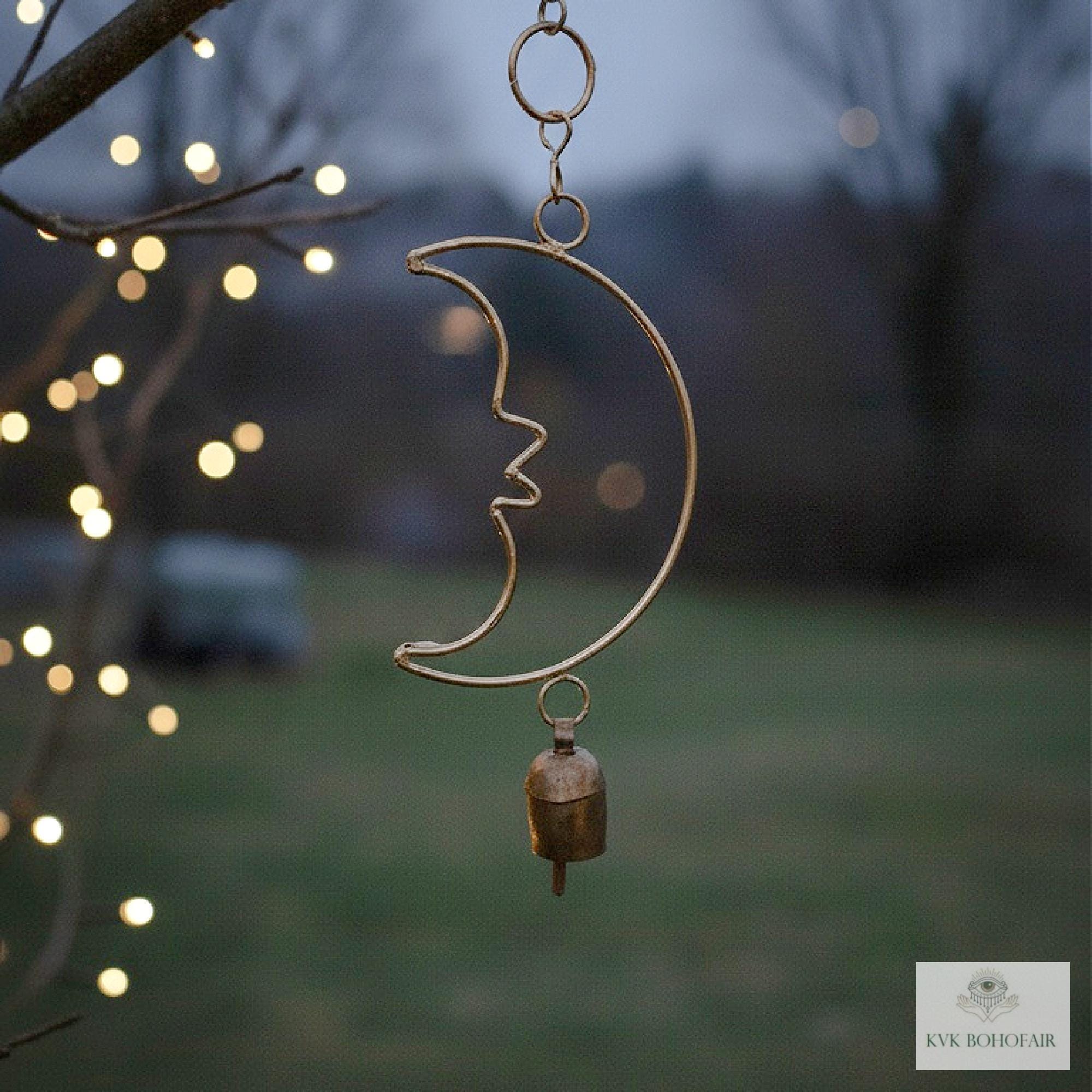 Crescent Moon Bell Chime - Rustic Holiday Decoration - Etsy