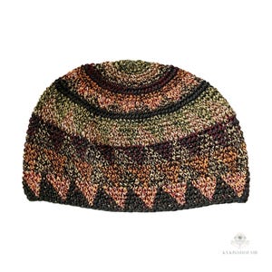 Earth Kufi Skull Cap - Crocheted Beanie Hat, Ethically sourced