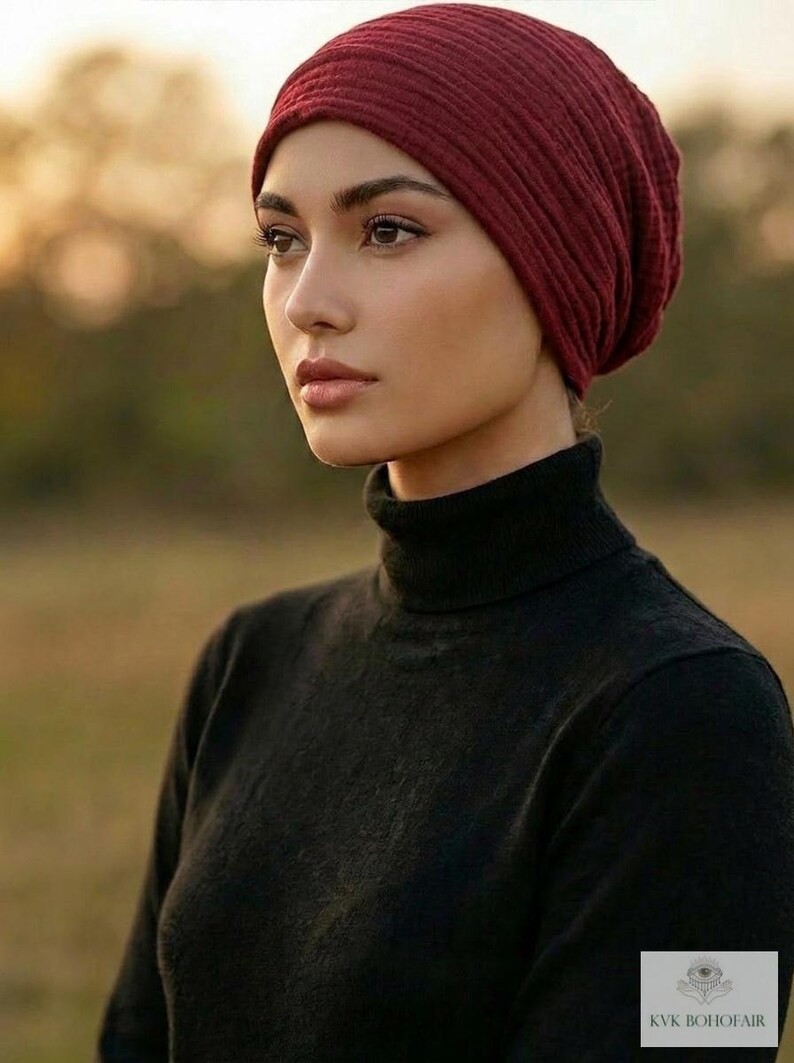 Sombrero bohemio de gasa de algodón - Gorro ligero de verano Red