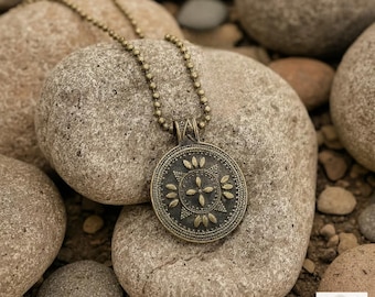 Bohemian Antique Bronze Tribal Pendant Necklace - Unique Statement Accessory