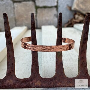 Thin Hammered Copper Cuff - Handcrafted Boho Bracelet, Bohemian Jewelry