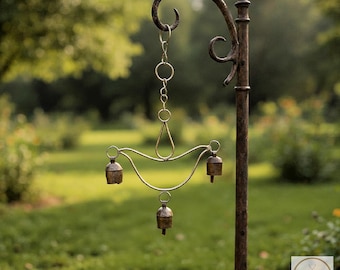 Handmade Lotus Flower Windchime - Artisan Zen Metal Yard Art