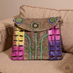 Tie Dye Floral Crossbody Bag: Handcrafted Boho Shoulder Bag