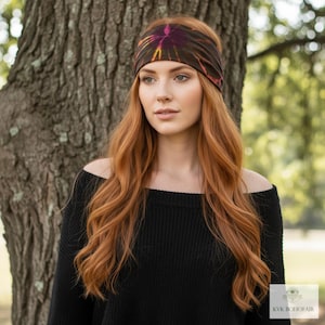 Brown Tie Dye Boho Headband -  Stylish Bohemian Headwrap, Headbands for Women