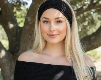 Black Boho Headband -  Stylish Bohemian Headwrap, Headbands for Women